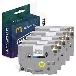 Taśma do Brother TZE-241 18mm biała/czarny Zamiennik (5-PAK)