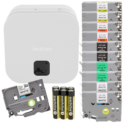Drukarka Brother PT-P300BT + 10 kolorowych taśm Tze12mm