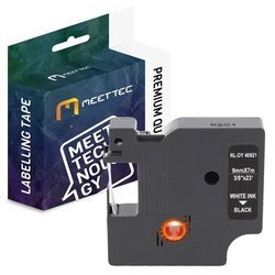 Taśma do DYMO D1 40921 9mm czarna/biały Zamiennik