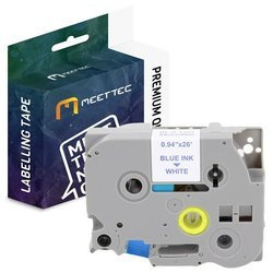 Taśma do Brother TZE-253 24mm biała/nieb. Zamiennik