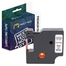 Taśma do DYMO D1 45015 12mm biała/czerwony Zamiennik