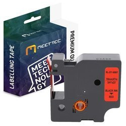 Taśma do DYMO D1 45807 19mm czerwona/czarny Zamiennik