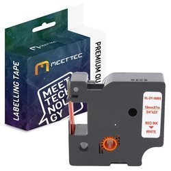 Taśma do DYMO D1 45805 19mm biała/czerwony Zamiennik