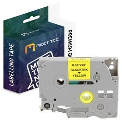 Taśma do Brother TZE-621 9mm żółta/czarny Zamiennik