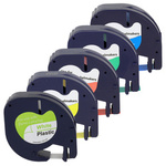 Zestaw 5 kolorowych taśm do DYMO LetraTag 12mm Zamiennik